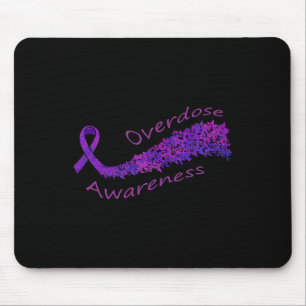 Überdosis-Bewusstsein Lila Band Schmetterling Gesc Mousepad