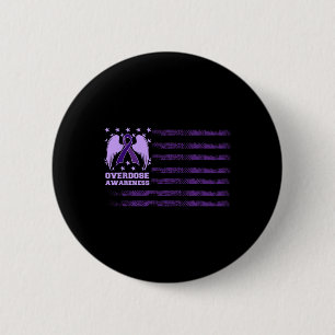 Überdosis-Bewusstseins-Schleifen-Flagge 1 Button