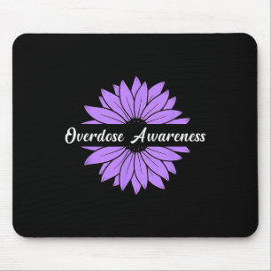 Überdosis-Bewusstseinsmonat August Lila Sonnenblum Mousepad
