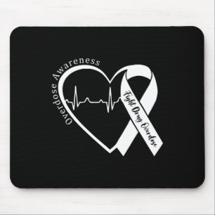 Überdosis-Bewusstseinsmonat Herz Lila Band Unterst Mousepad