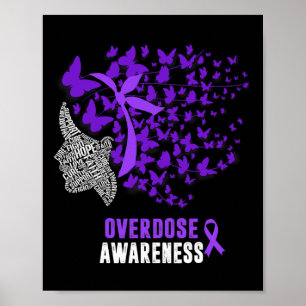 Überdosis-Bewusstseinsmonat Schmetterling Lila Ban Poster