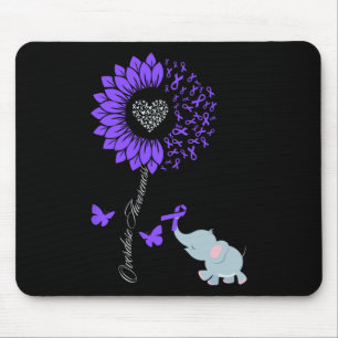 Überdosis-Bewusstseinsmonat Sonnenblume Elephant B Mousepad
