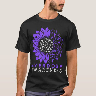 Überdosis-Bewusstseinsmonat Sonnenblumen-Schleife T-Shirt