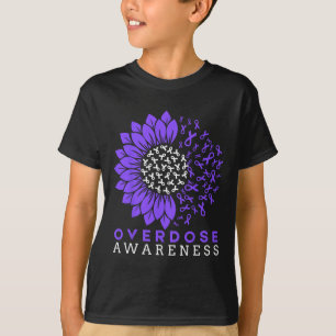 Überdosis-Bewusstseinsmonat Sonnenblumen-Schleife T-Shirt