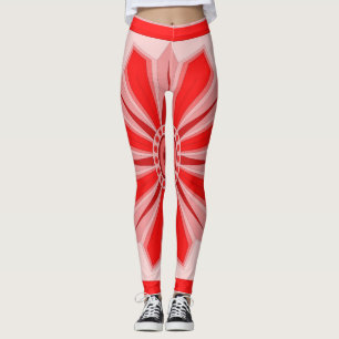Überdrucke Leggings mit roter Kunst