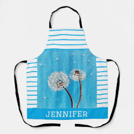 Überdrucken Sie die blauen und weißen Blumen-Schür Schürze