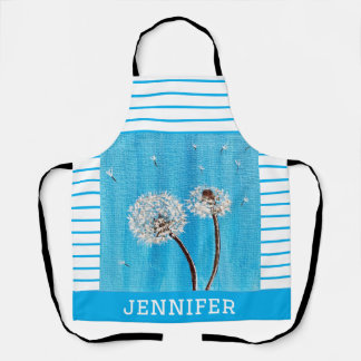 Überdrucken Sie die blauen und weißen Blumen-Schür Schürze