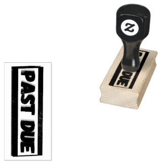 "ÜBERFÄLLIG" Holzstempel mit Gummidruckplatte Gummistempel
