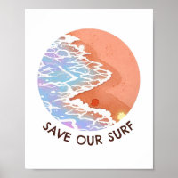 Überfischung Rette unser Surfplakat