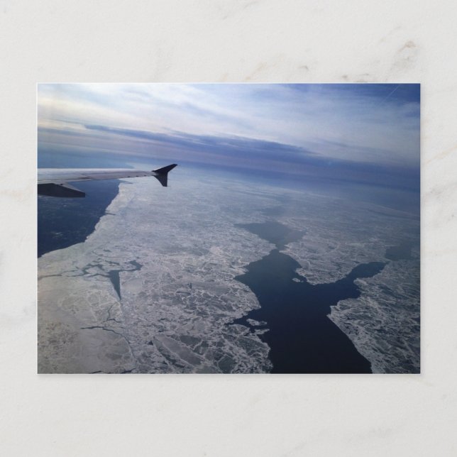 Überfliegen gefrorener Gewässer Postkarte (Vorderseite)