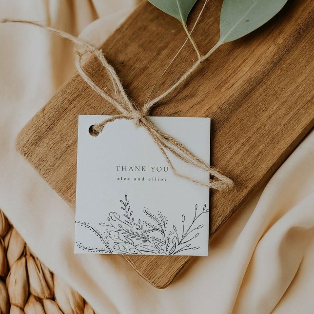 Überfließende Bouquet Wedding Geschenkanhänger (Overflowing Floral Bouquet Wedding Favor Tags)