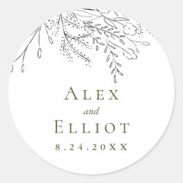 Überfließende Bouquet Wedding Runder Aufkleber