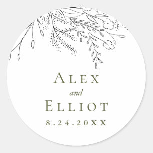 Überfließende Bouquet Wedding Runder Aufkleber