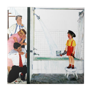 Überfließende Wanne Fliese