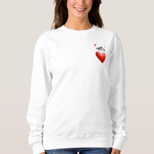 Überfließender Herzpott: Dampflose Liebe mit Bubbl Sweatshirt (Vorderseite)