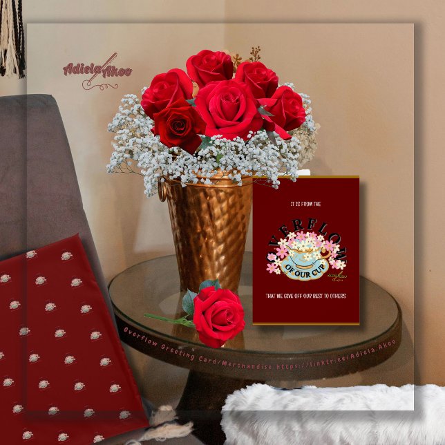 ÜBERFLUSS Grußkarte - Adiela Akoo (Overflow Greeting Card by Poet Adiela Akoo. Make a great gift combo with matching mug, tote & tshirt)