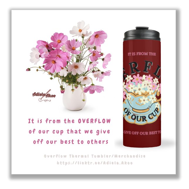 ÜBERFLUSS Thermal Tumbler von Adiela Akoo Thermosbecher (Overflow Red Thermal Tumbler by Poet Adiela Akoo. GET the tote, tee & more for a gr8t gift combo now)