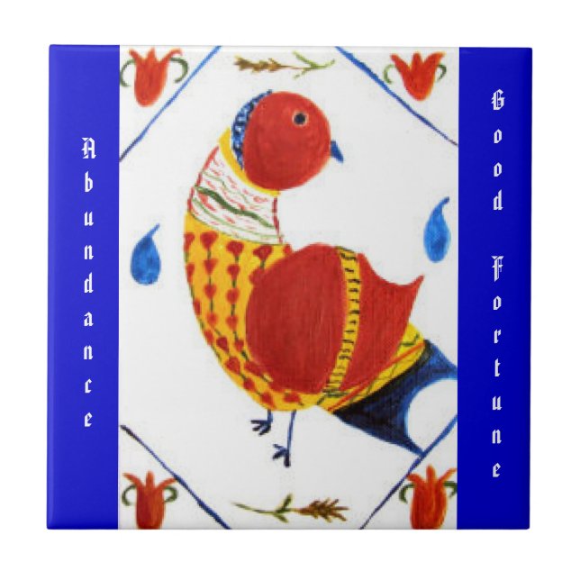 Überfluss u. Glück niederländisches Hexe-Zeichen Fliese (Vorderseite)