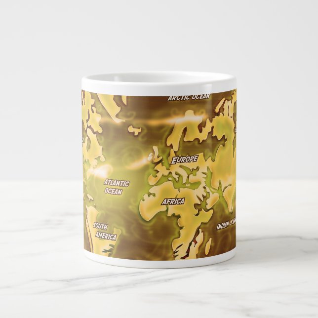 Überflutete Erdkarte Jumbo-Tasse (Vorderseite)