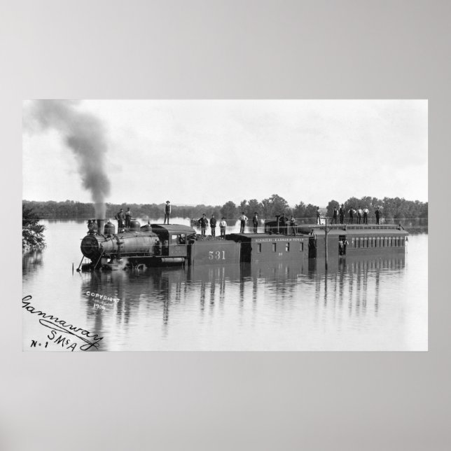 Überfluteter Zug, 1904 Poster (Vorne)