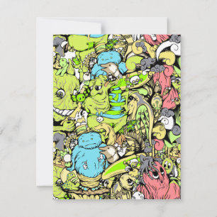 überfüllte Monster bunt