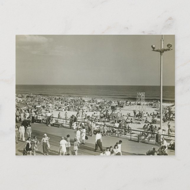 Überfüllter Strand Postkarte (Vorderseite)