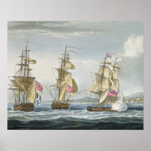 Übergabe der Festung Tamatave, eingraviert von T. Poster