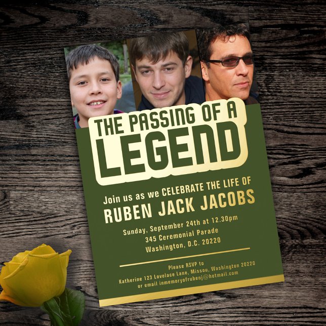 Übergabe der Legende zur Beerdigung des grünen Gol Folieneinladung (Von Creator hochgeladen)