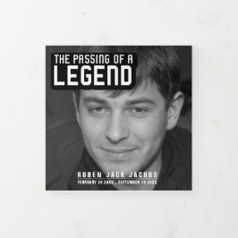 Übergabe einer Legende Beerdigung Service Mono 12 Dreifach-gefaltete Programmkarte