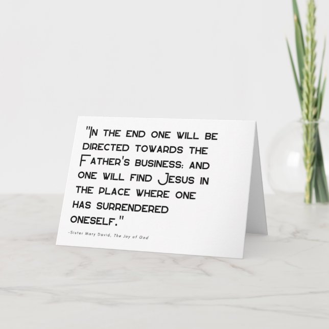 Übergabe und Frieden - religiöse Grußkarte Dankeskarte (Vorderseite)