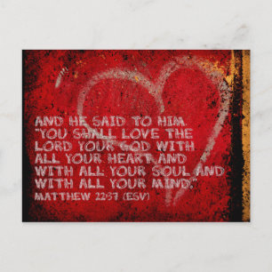 Übergabe von All Matthew 22:37 Foto Art Postkarte