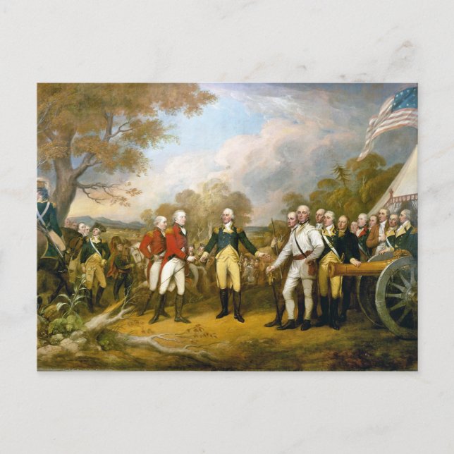 Übergabe von General Burgoyne durch John Trumbull Postkarte (Vorderseite)