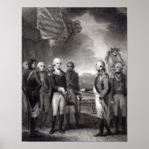 Übergabe von Lord Cornwallis in Yorktown, 1781 Poster