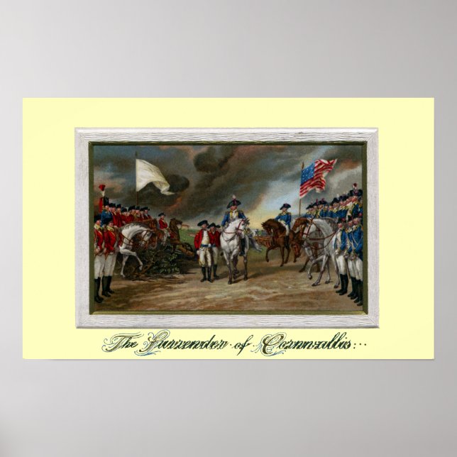 Übergabe von Lord Cornwallis in Yorktown Poster (Vorne)