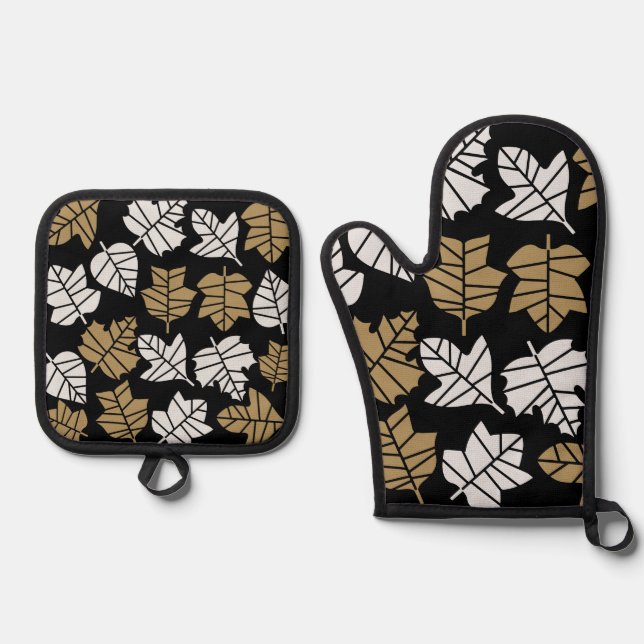 Übergang von Herbst zu Natur Ofenhandschuh & Topflappen-Set (Vorderseite)