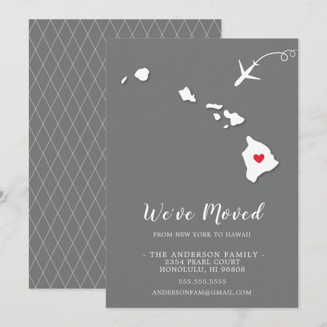 Übergang zur HAWAII-Ankündigung Einladung (Vorne/Hinten)