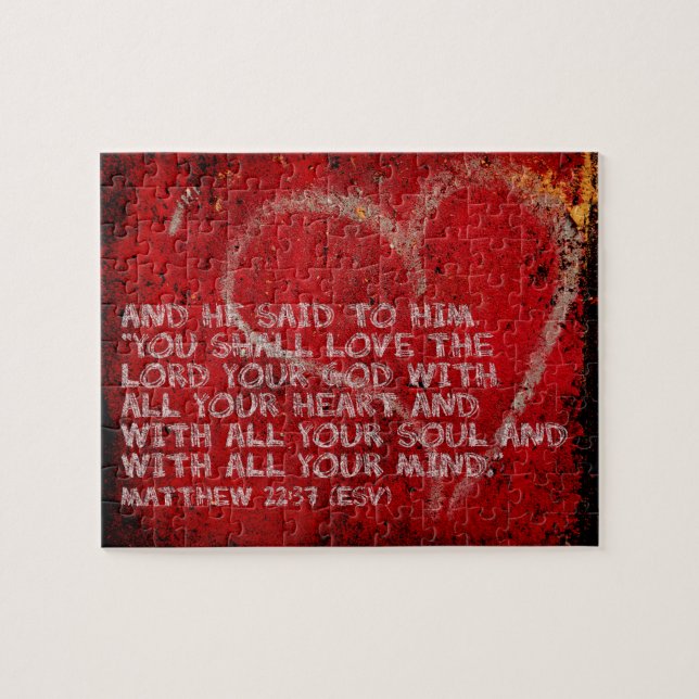 Übergeben aller Matthew-22:37 Scripture-Foto-Kunst Puzzle (Horizontal)