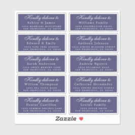 Übergeben an Script Guest Address Navy Blue Labels