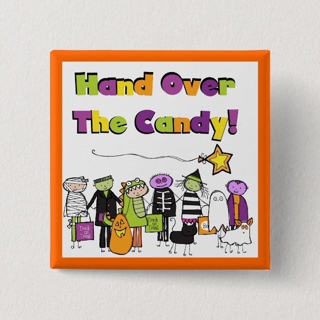 Übergeben Sie die kandy Halloween-Hemden und Gesch Button (Vorderseite)