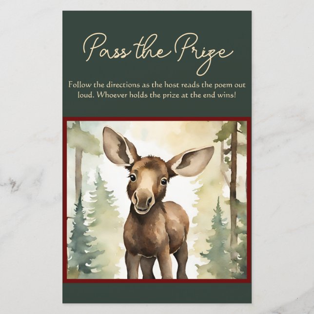 Übergeben Sie die Niedliche Elch Kinderdusche (Rückseite)