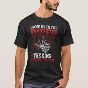 Übergeben Sie die Pfeifen Dudelsack Schottischer D T-Shirt