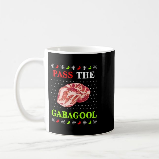 Übergeben Sie Gabagool Tacky Ugly Weihnachtssüßer  Kaffeetasse (Links)