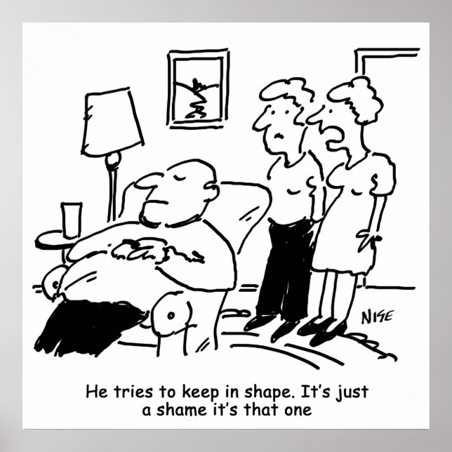 Übergewicht Untauglich Übergewichtige Mann versuch Poster (Vorne)