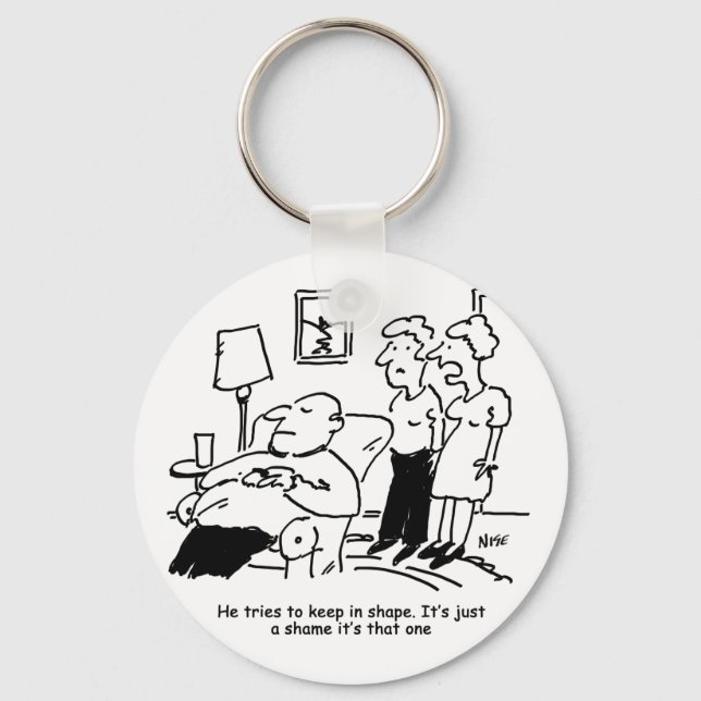 Übergewicht Untauglich Übergewichtige Mann versuch Schlüsselanhänger (Vorderseite)