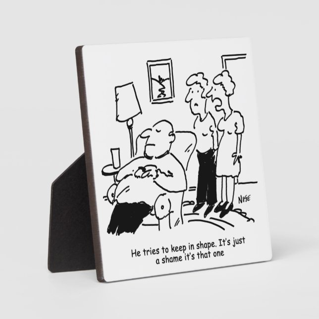 Übergewicht Untauglich Übergewichtiger Mann Behalt Fotoplatte (Vorderseite)