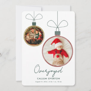 Überglückliche Weihnachts-Baby-Foto-Geburtsanzeige Feiertagskarte