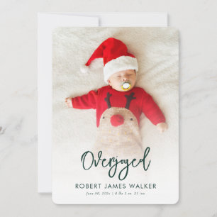 Überglückliche Weihnachts-Baby-Foto-Geburtsanzeige Feiertagskarte