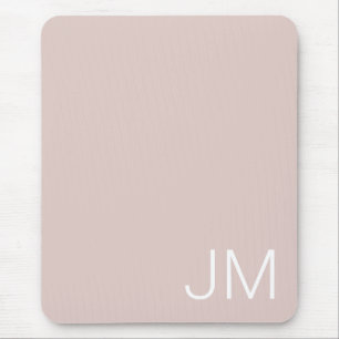 Übergroße monogrammierte rosafarbene weiße Initial Mousepad