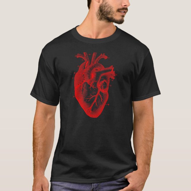 Übergroßer anatomischer Herz-T - Shirt (Vorderseite)