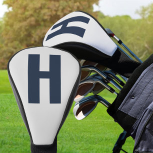 Übergroßer minimalistischer silbergrauer und blaue golf headcover